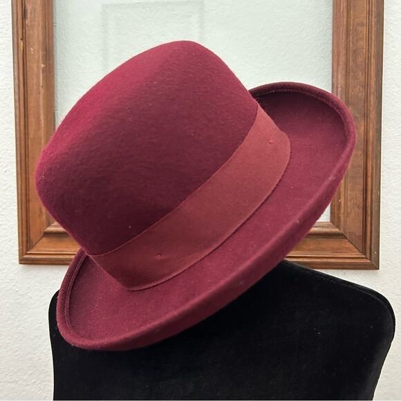 Vintage Amanda Smith Women’s 100% Wool Hat, Burgundy Maroon, 90s Style, Italian - Picture 6 of 14